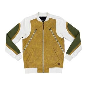 A. Tiziano Mens Arthur Wood 4XL Mustard Premium Menswear Bomber Jacket 4XL